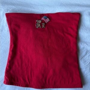 Hollister Red Crop Top with Bear and Flag Patch